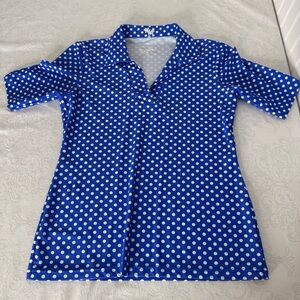 Tzu Tzu Dotty Half Sleeve Golf Top Size Medium